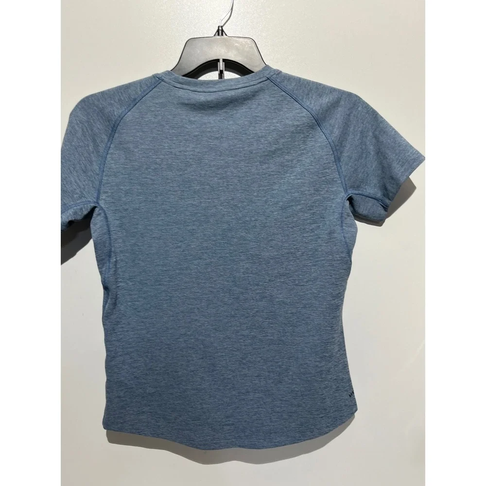 Adidas Aeroready Mens Training T-Shirt Heathered Blue Raglan Gym Top Size M